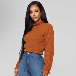 NWT cropped ruffle sweater